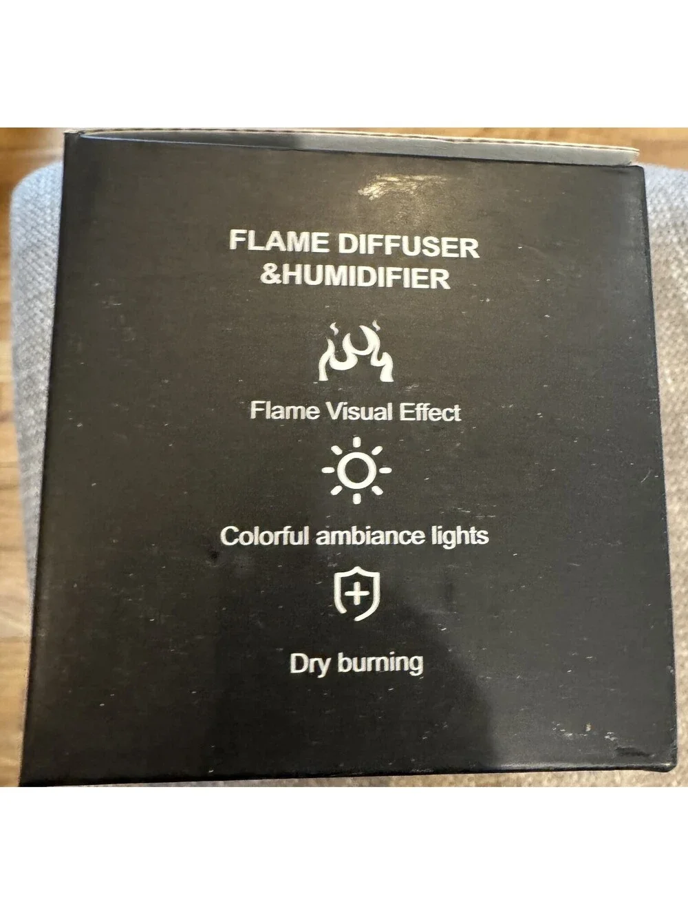 Essential Oil Diffuser Fireplace Flame Fire Oil Diffuser 7 Color Cool Mist Black